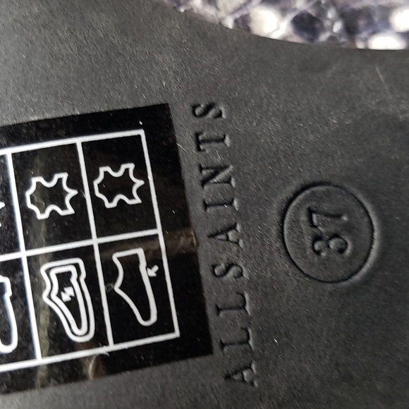 AllSaints Aster Snakeskin Heeled Bootie 37 NEW - Picture 12 of 13